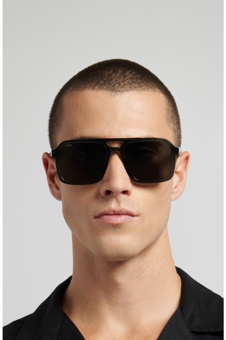 56mm Sunglasses, Alternate, color, GREEN/ GREEN