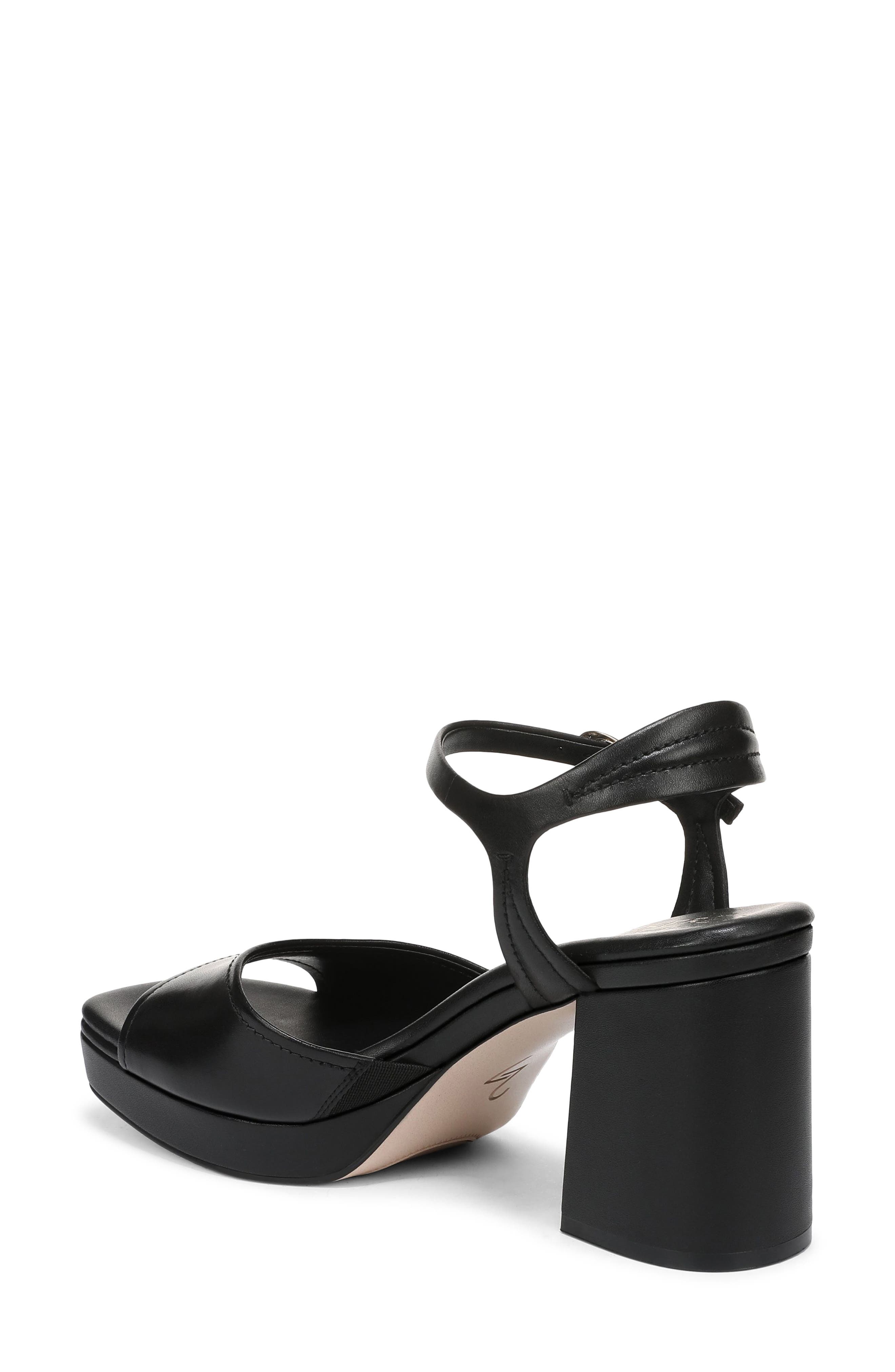 Paige Ankle Strap Platform Sandal, Alternate, color, BLACK LEATHER