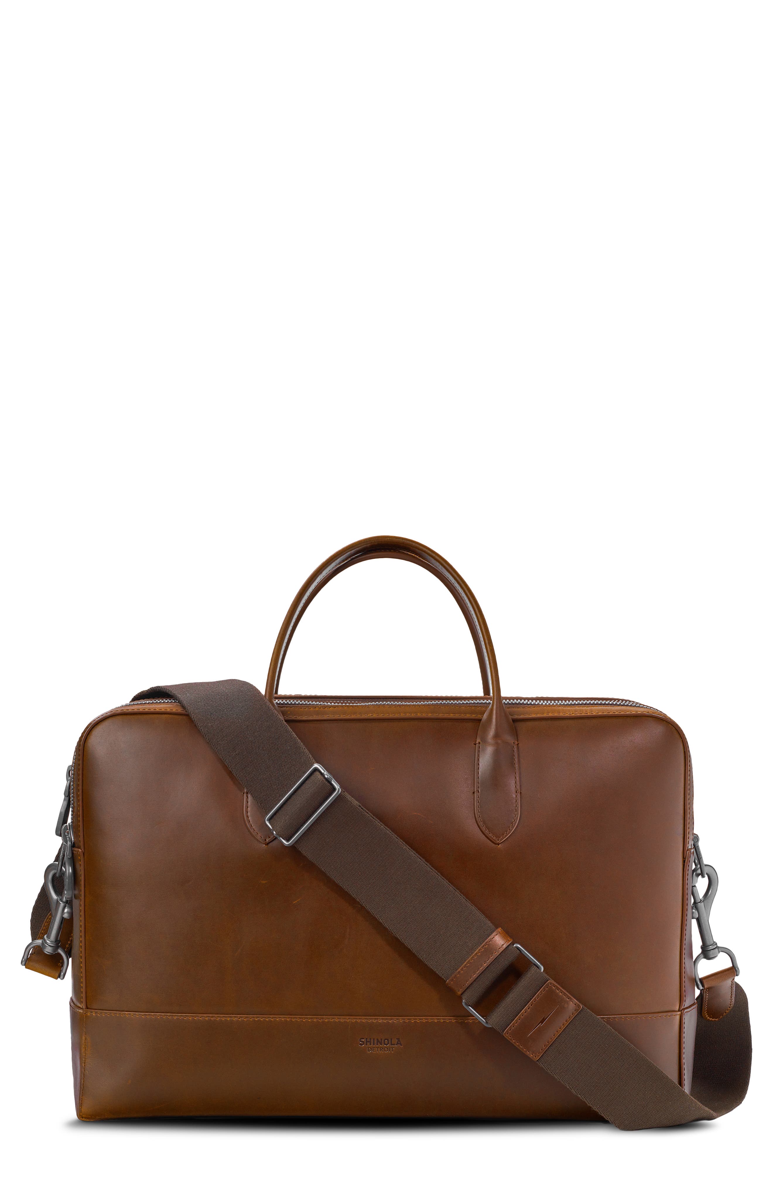 Shinola Canfield Brief Leather Messenger Bag, Main, color, 