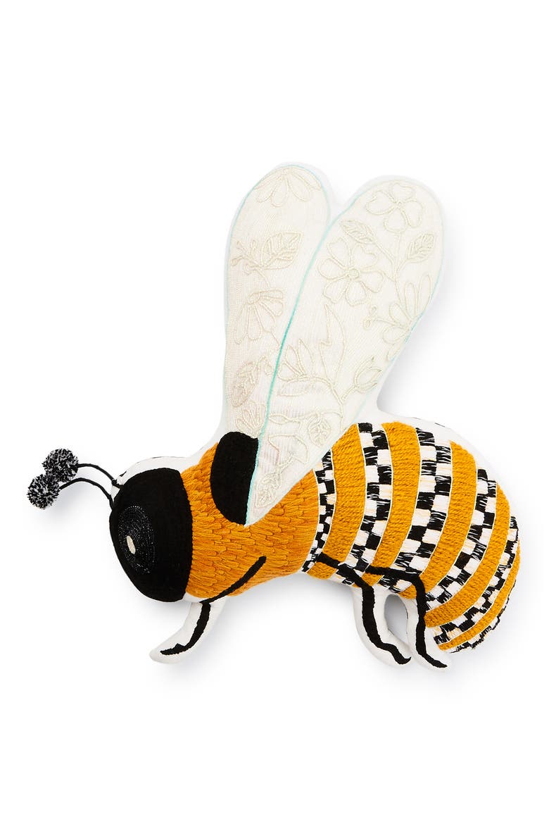 Bee Shaped Throw Pillow, Main, color, ORANGE