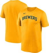 Nike Men's Nike Gold Milwaukee Brewers New Legend Wordmark T-Shirt