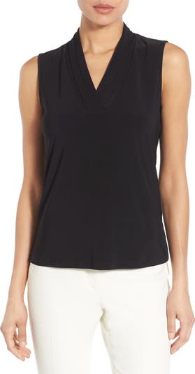 Anne Klein Triple Pleat V-Neck Top | Nordstrom