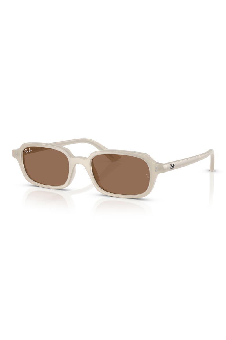 52mm Pillow Sunglasses, Alternate, color, CLOUDY WARM WHITE/ DARK BROWN