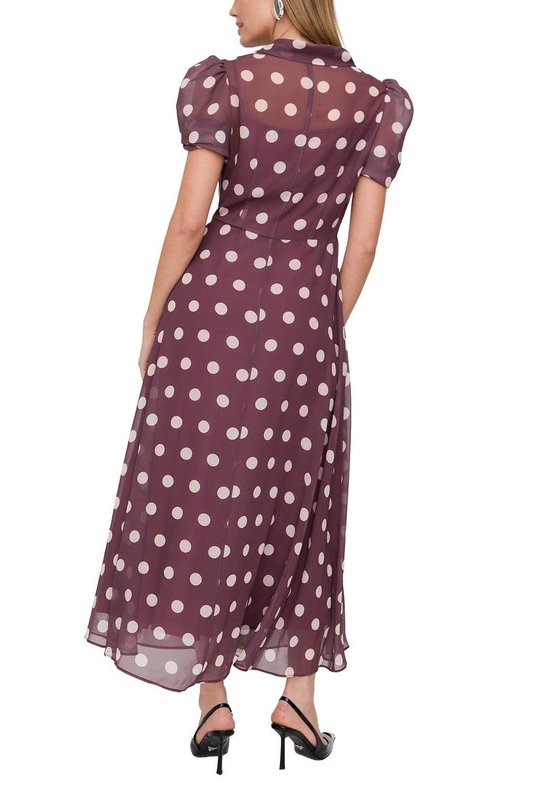 Julia Button Down Print Maxi Dress, Alternate, color, Polka dot