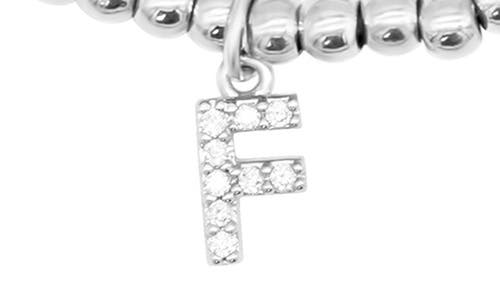 Adornia Silver Stretch With Mini Crystal Initial Bracelet Set In Silver-f