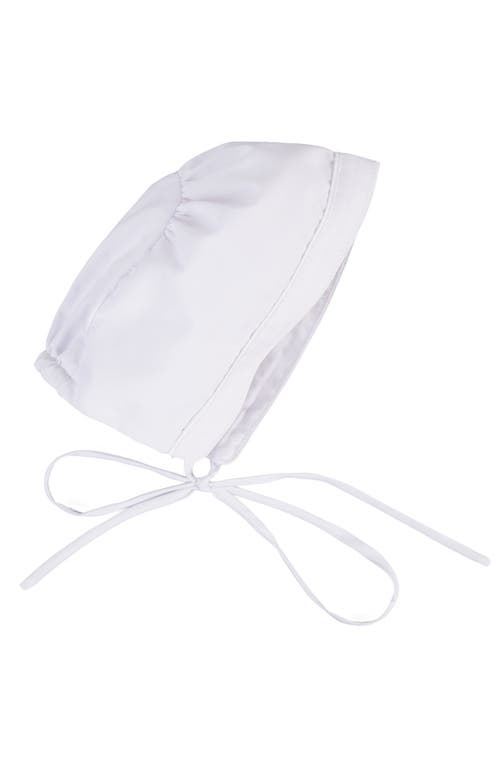 Carriage Boutique Imitation Pearl Cross Christening Gown & Bonnet Set in White 