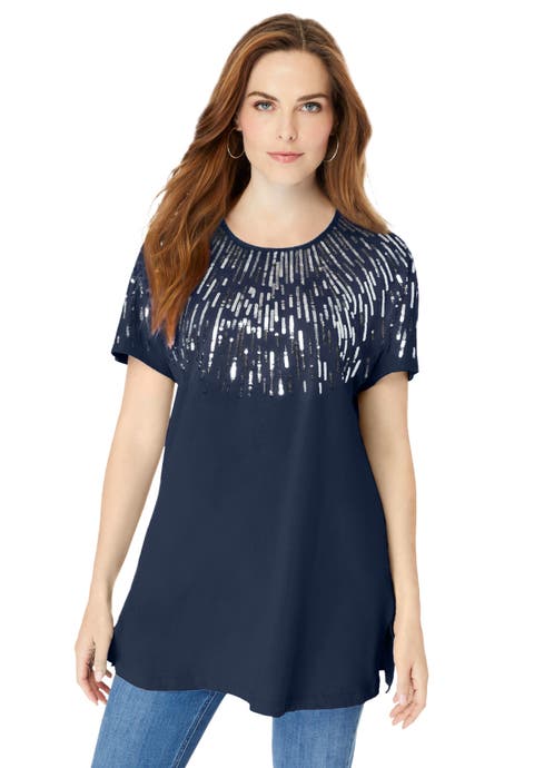 Embellished Tunic With Side Slits