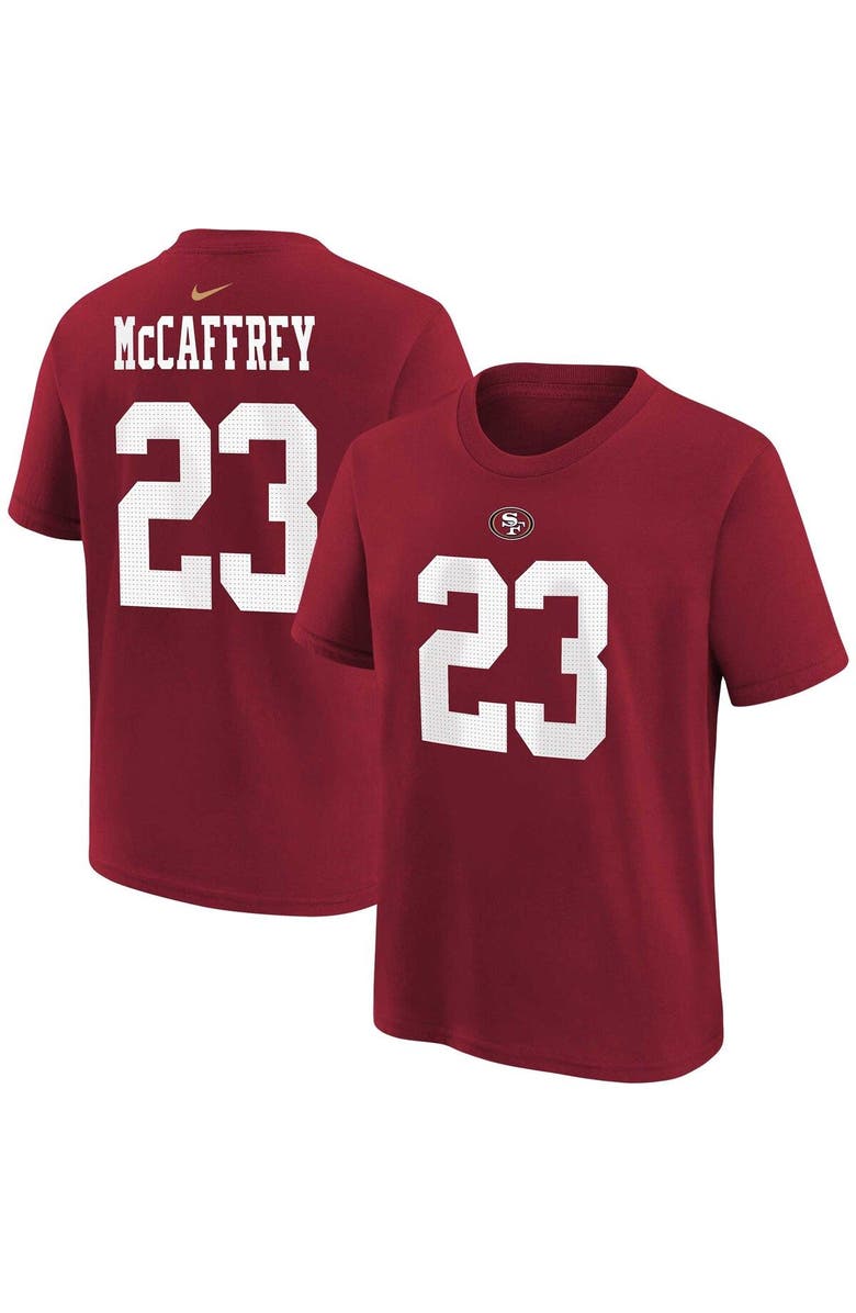 Nike Youth Nike Christian McCaffrey Scarlet San Francisco 49ers Player Name & Number T-Shirt, Main, color, 