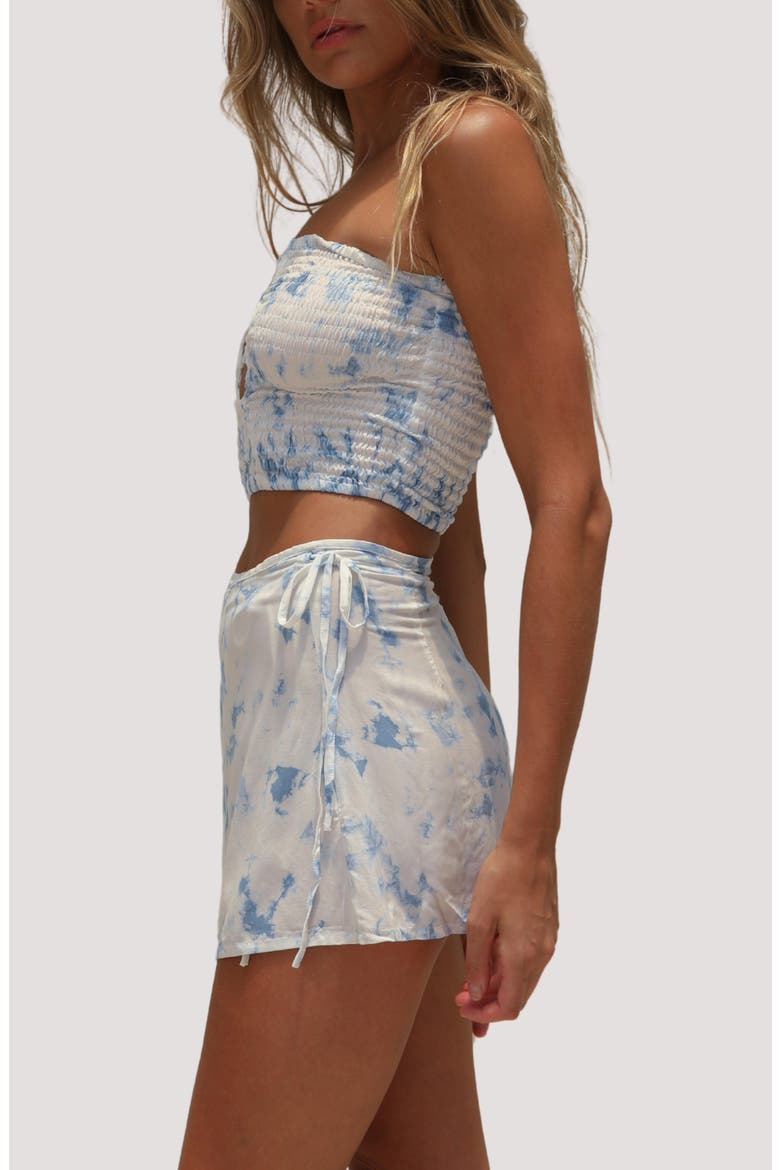 Sola Miniskirt Cover-Up, Alternate, color, SKY DREAM