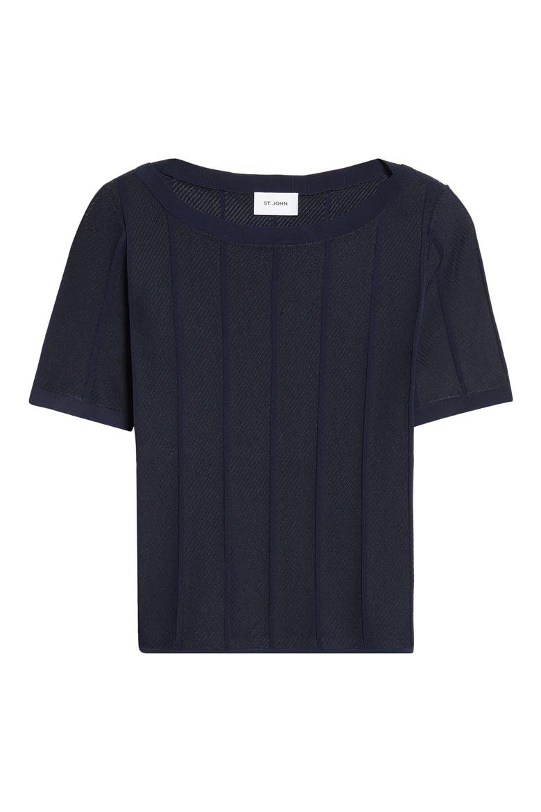 Diagonal Knit Sweater, Alternate, color, NAVY
