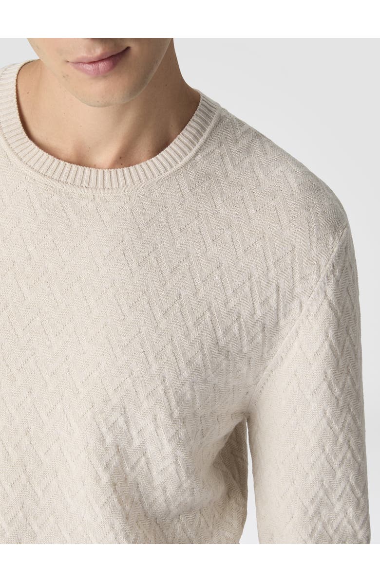Missoni Crew-neck Wool And Cotton Pullover With Tone-on-tone Zigzag Pattern, Alternate, color, Beige