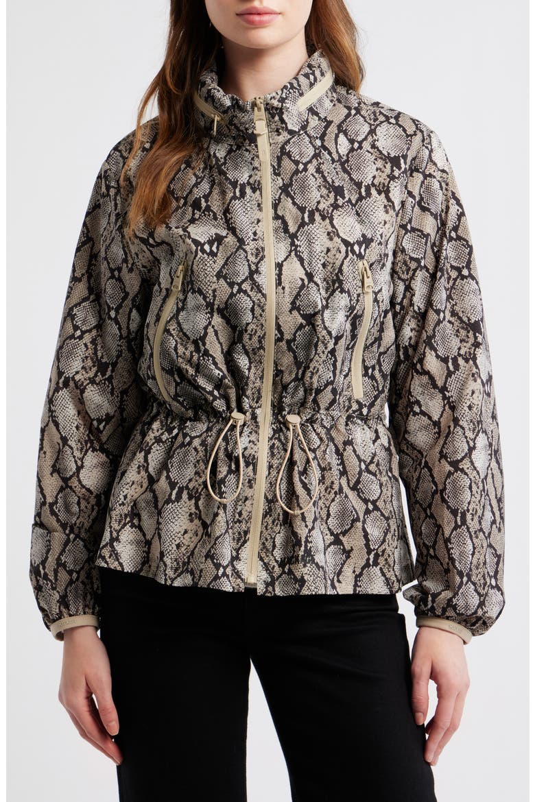 Roxy Rain Jacket, Main, color, TAUPE SNAKE