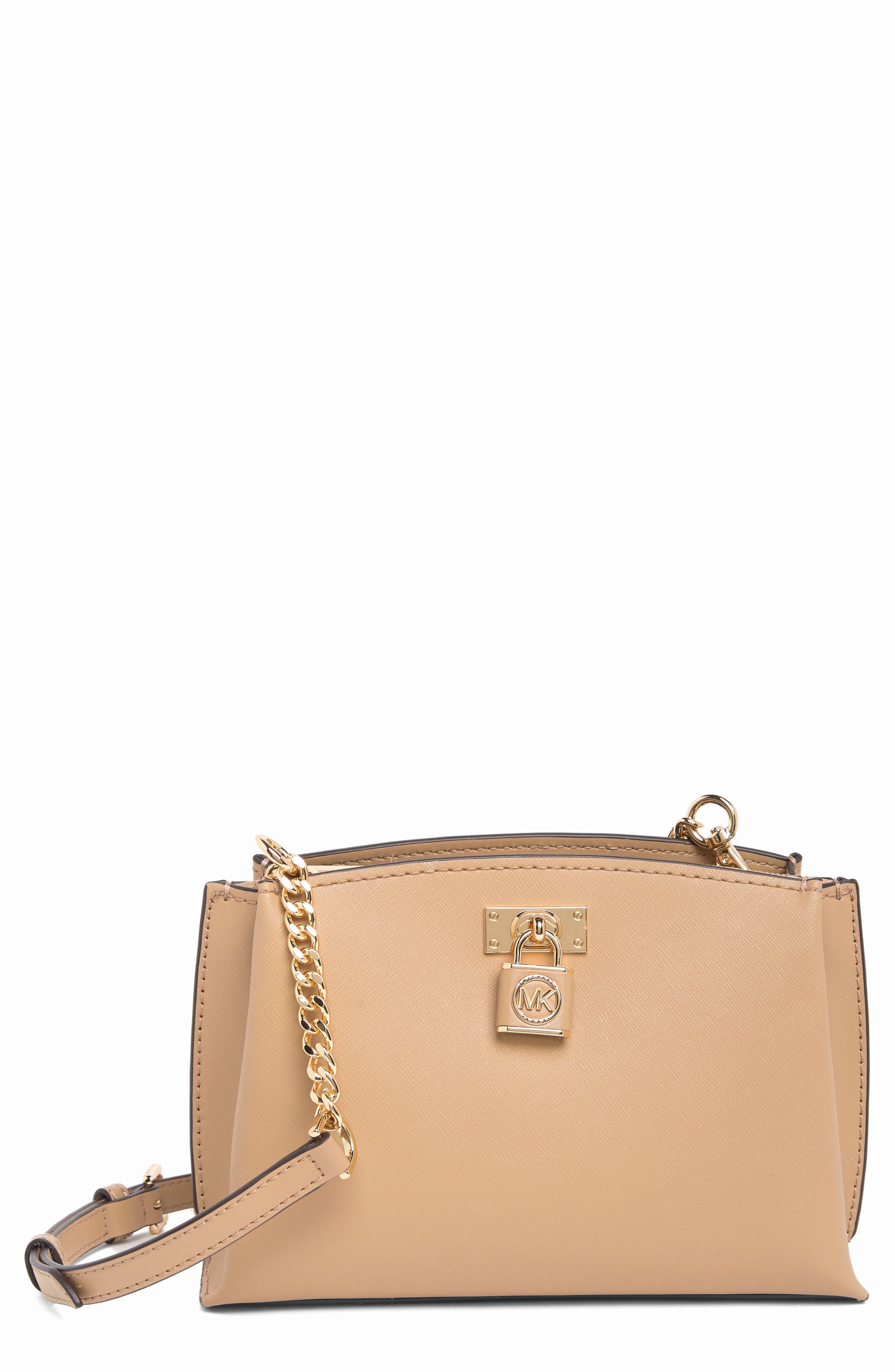 MICHAEL Michael Kors Medium Ruby Leather Crossbody Bag, Main, color, 