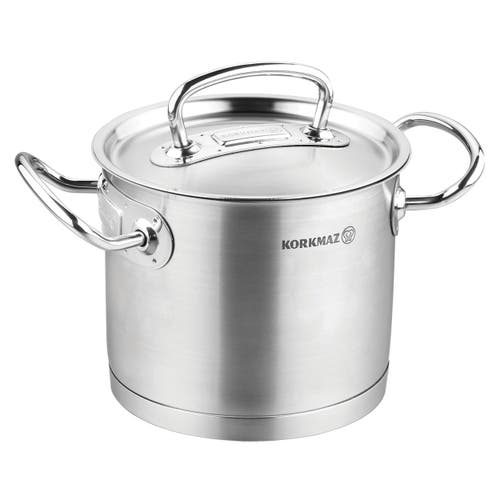 Korkmaz Proline Professional Series 9 Liter Stainless Steel Extra Deep Casserole With Lid In Silver