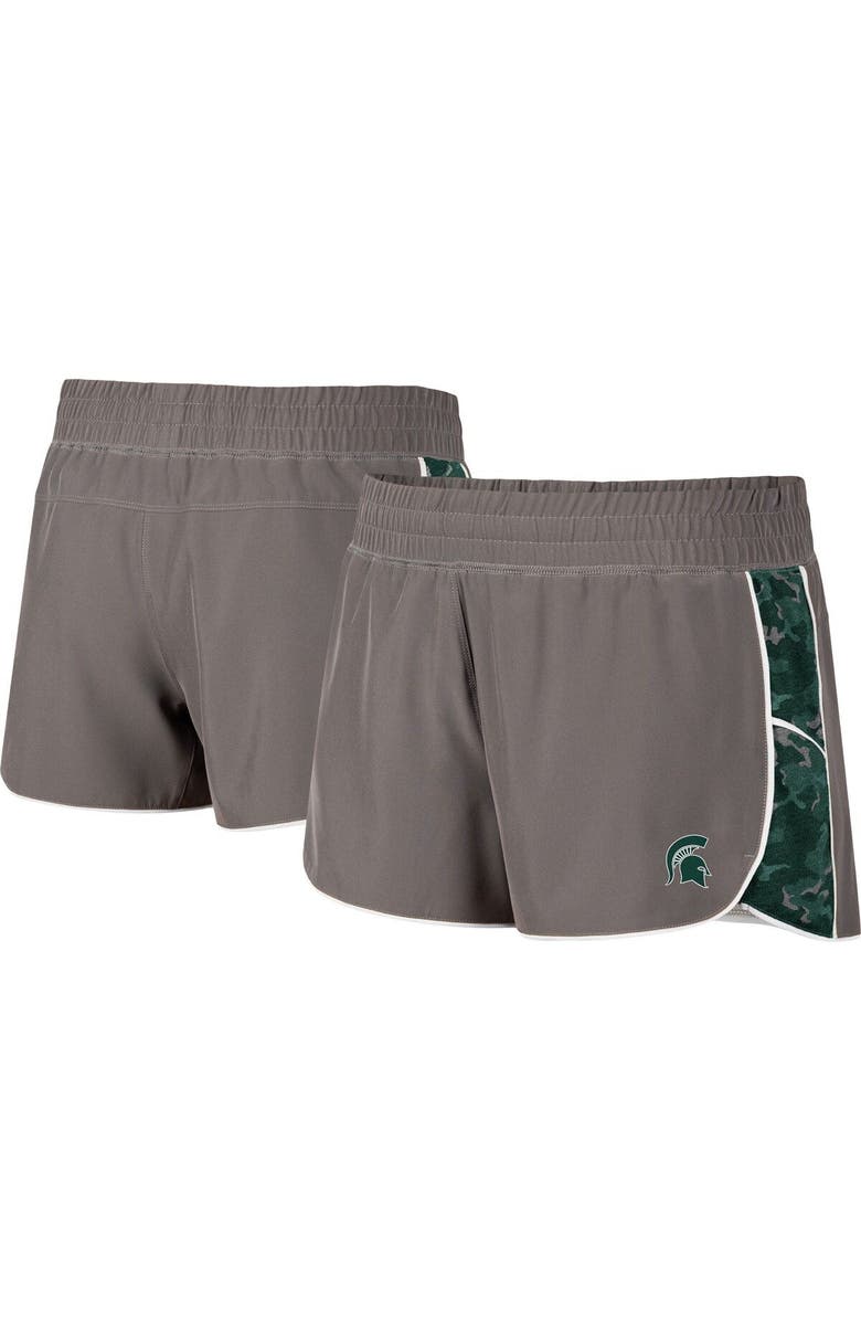 COLOSSEUM Women's Colosseum Gray/Green Michigan State Spartans Pamela Lined Shorts, Main, color, Gray