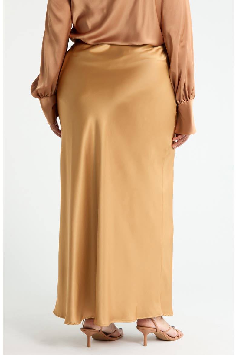 Satin A-Line Skirt, Alternate, color, GOLD