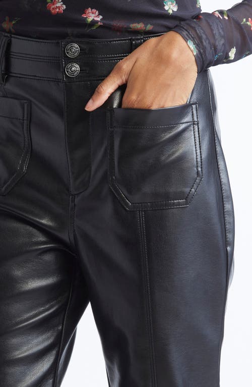 Cinq À Sept Cinq A Sept Faux Leather Dorothea High Rise Ankle Jeans In Black In Black