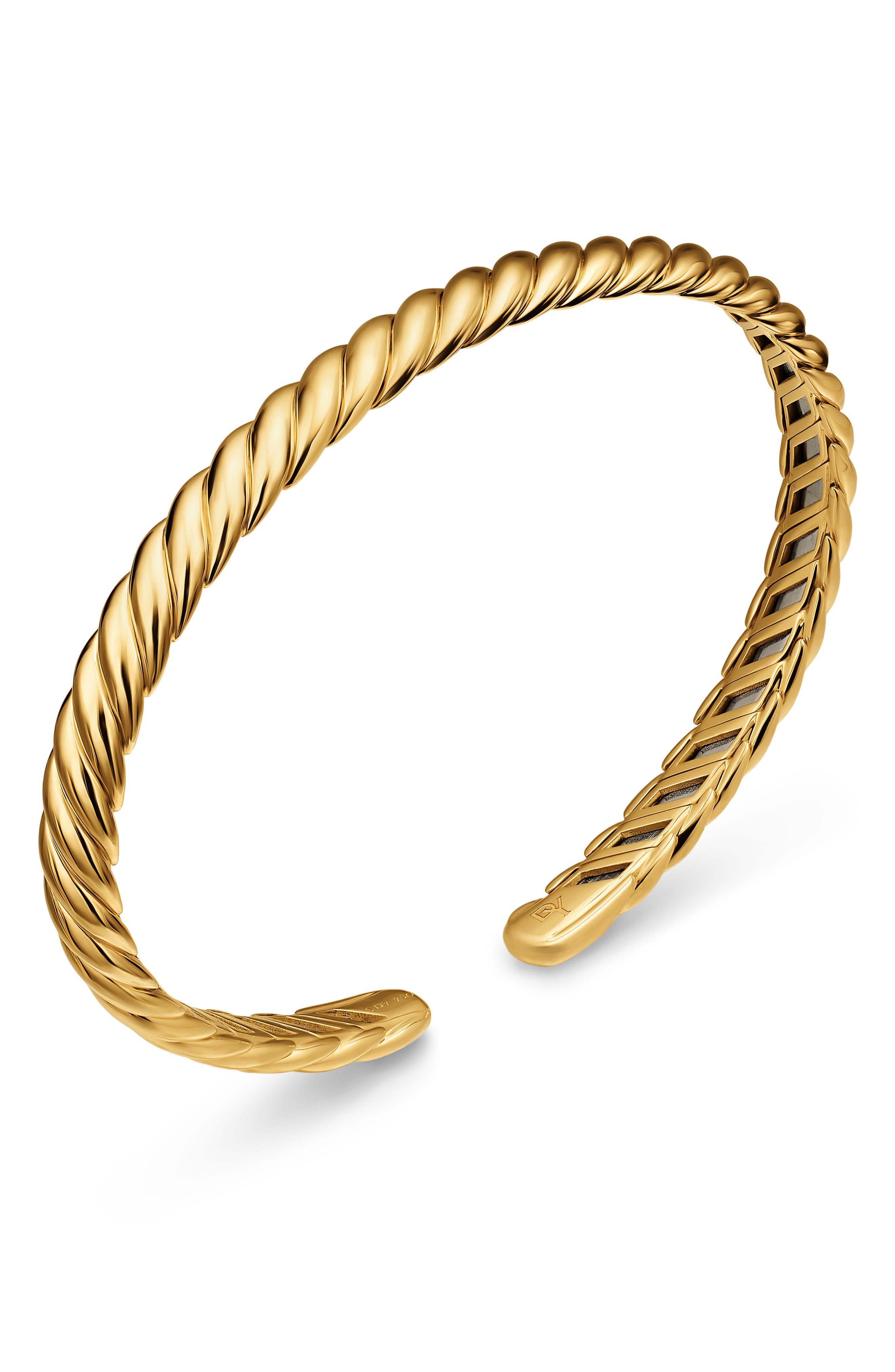 David Yurman Sculpted Cable Flex Bracelet in 18K Yellow Gold, 5mm ...