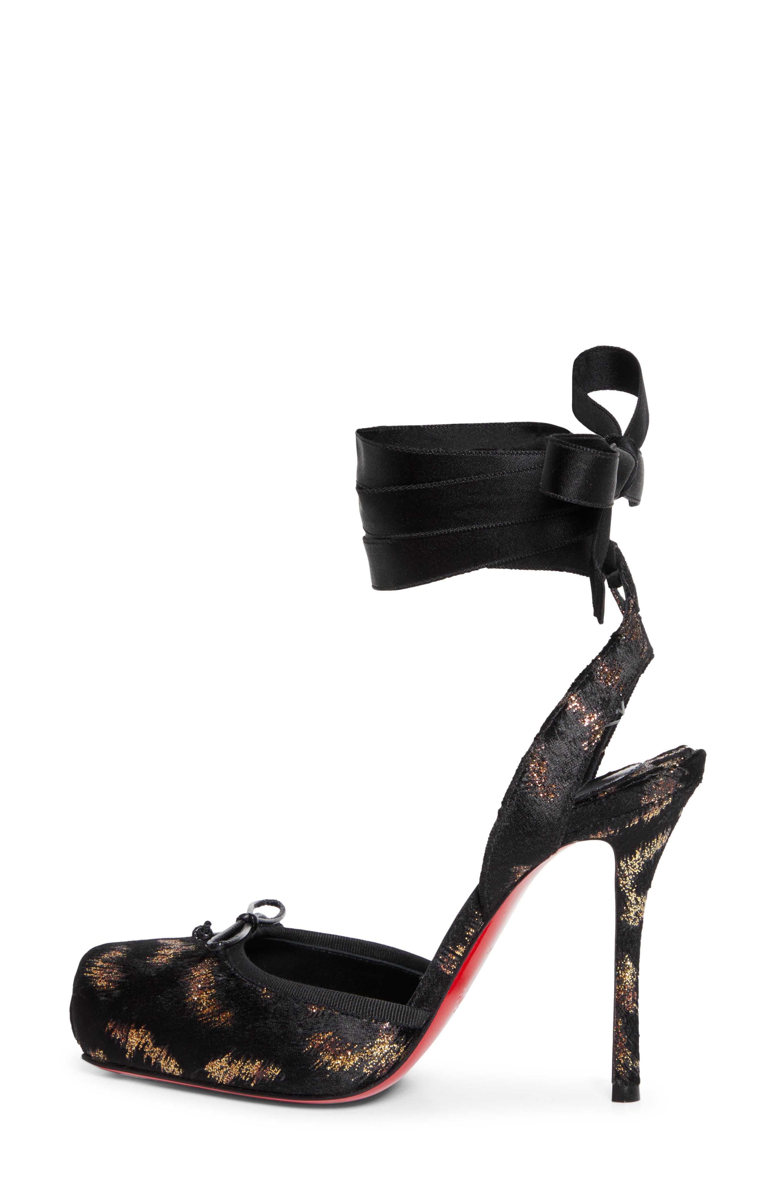 Christian Louboutin Cassia Ankle Tie Pump, Alternate, color, Black Copper