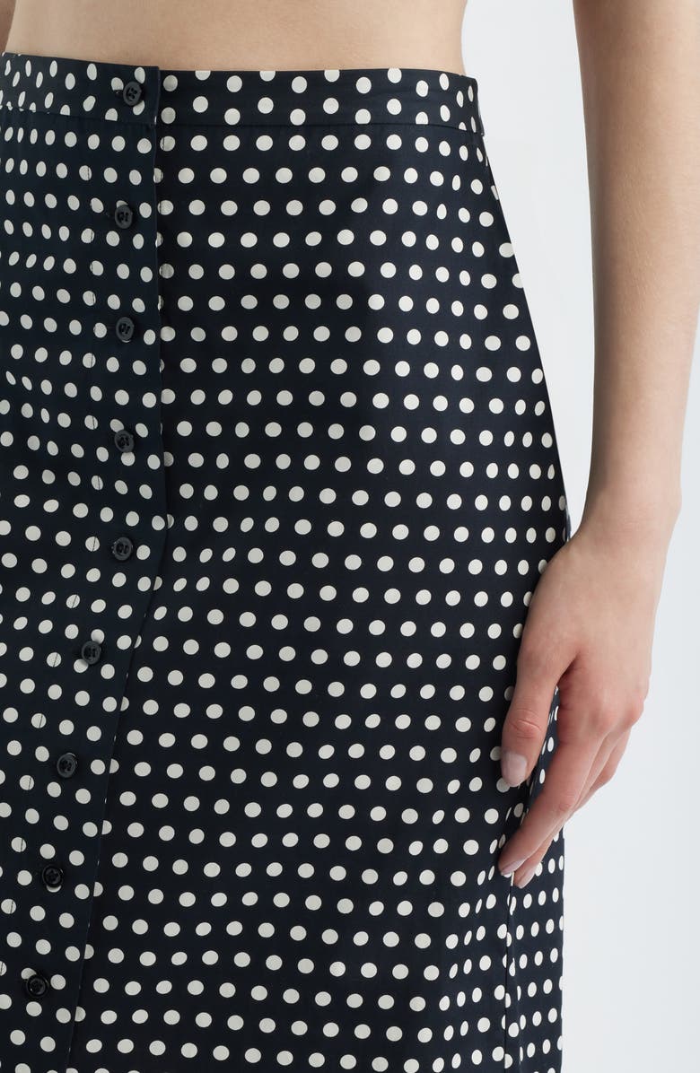 FRAME The Dot Front Button Midi Skirt, Alternate, color, Black Multi