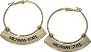 EMERSON STREET Michigan State Spartans Weller Gold Hoop Earrings