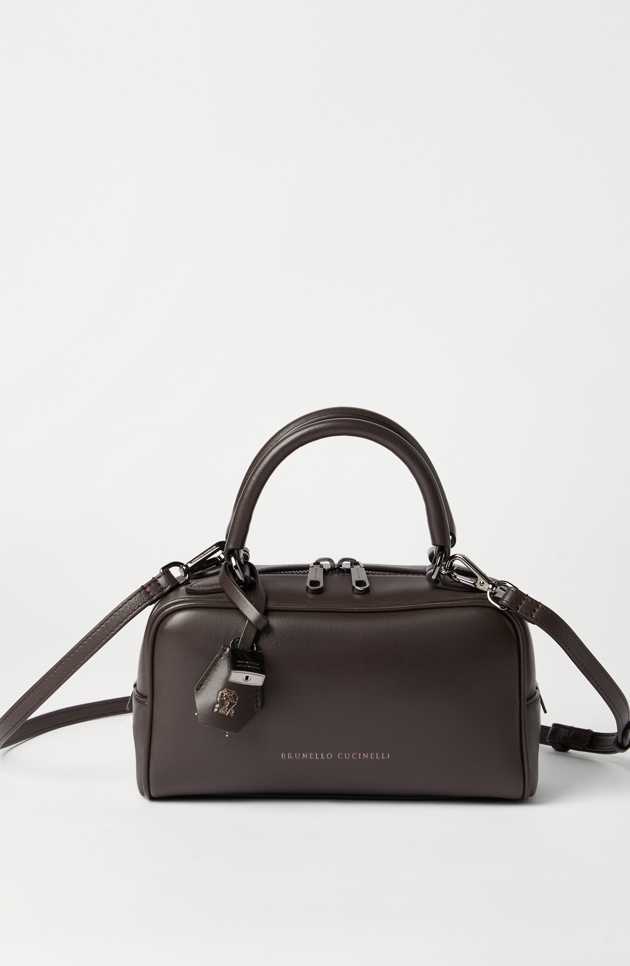 Brunello Cucinelli Nappa Boston Explorer bag, Alternate, color, Rust Brown