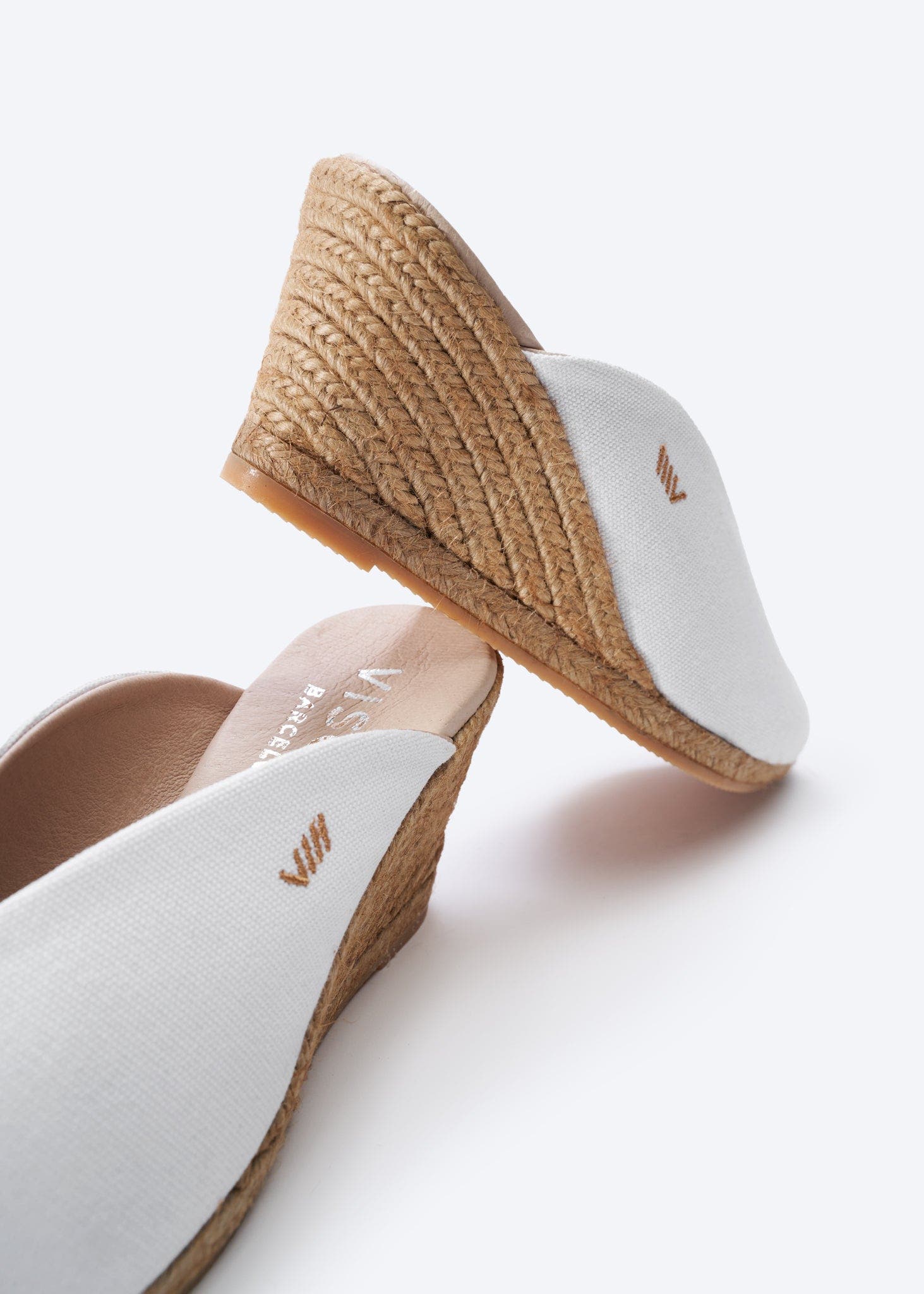 VISCATA Truja Limited Edition Canvas Espadrille Mule Wedges, Alternate, color, White