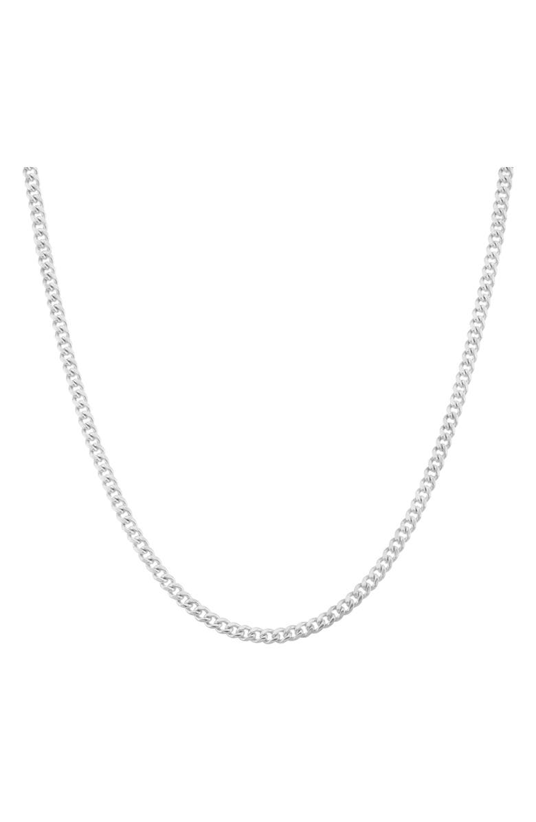 Donatello Gian Sterling Silver Curb Chain Necklace, Main, color, Silver