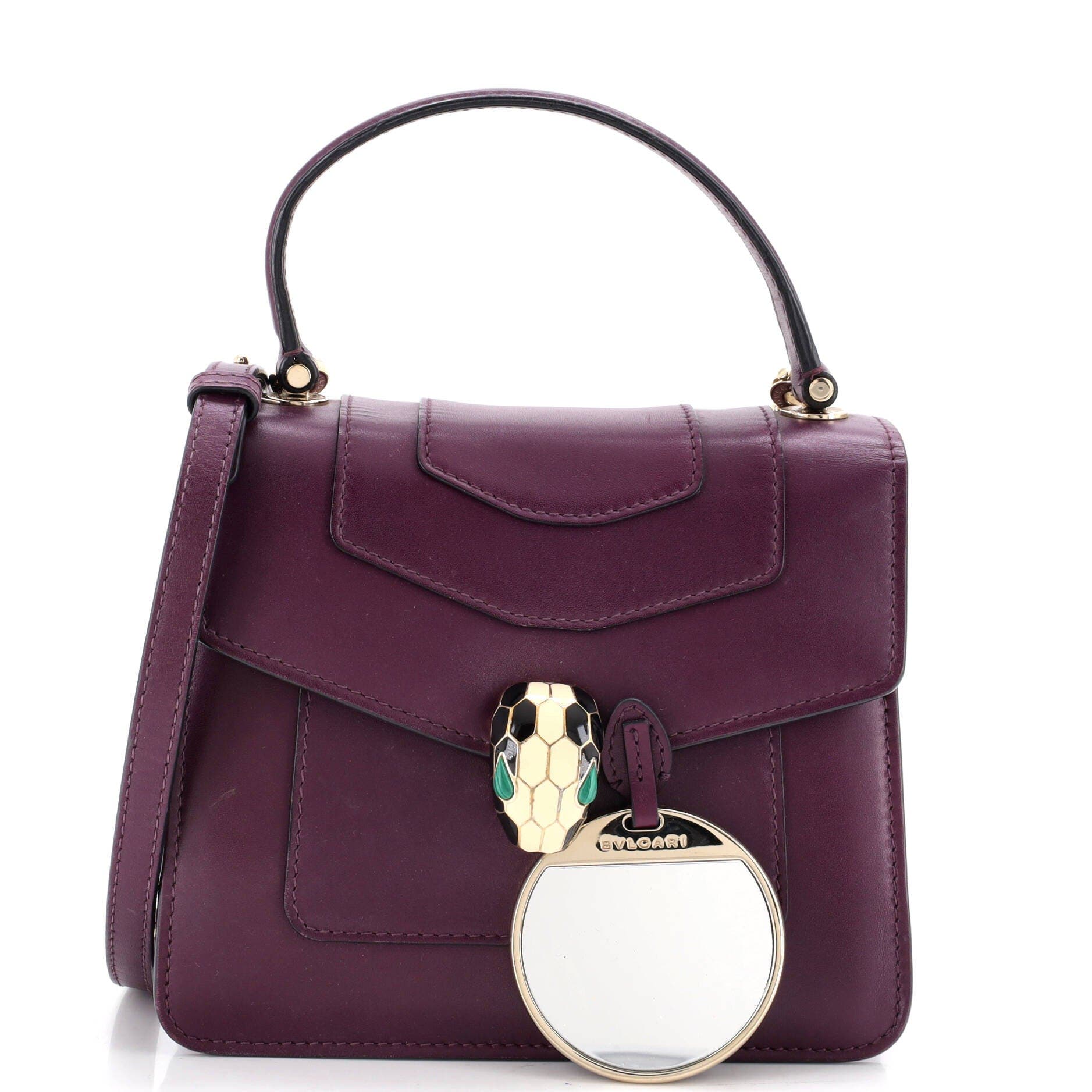 Serpenti Forever Top Handle Bag Leather Small, Alternate, color, Red