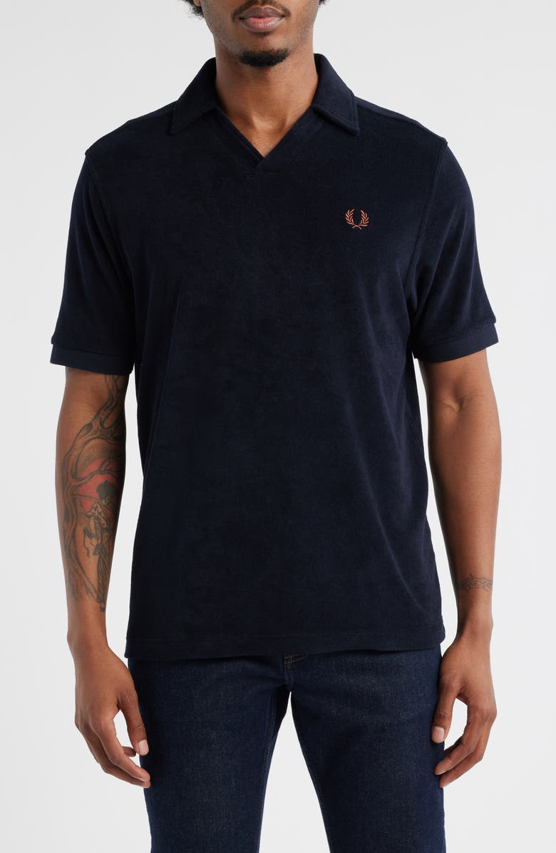 Fred Perry Terry Cloth Johnny Collar Polo, Main, color, 