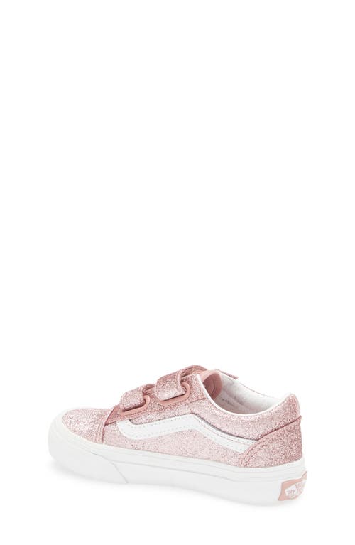 Vans Kids' Old Skool V Sneaker In Glitter Rose Gold