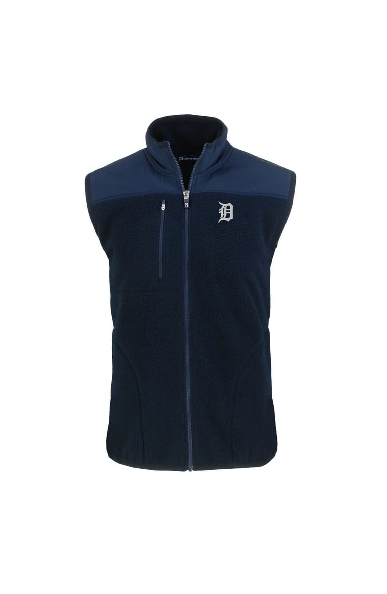 Cutter & Buck Men's Cutter & Buck Navy Detroit Tigers Big & Tall Cascade Eco Sherpa Fleece Full-Zip Vest, Alternate, color, 