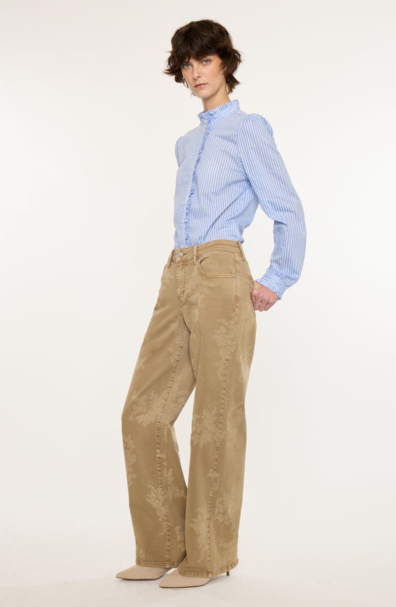 KanCan Wendy Mid Rise Wide Jeans, Alternate, color, Brown Floral