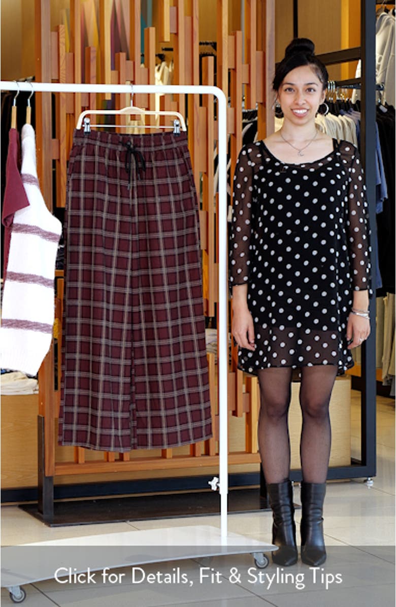 Check Plaid Wide Leg Drawstring Pants, sales video thumbnail