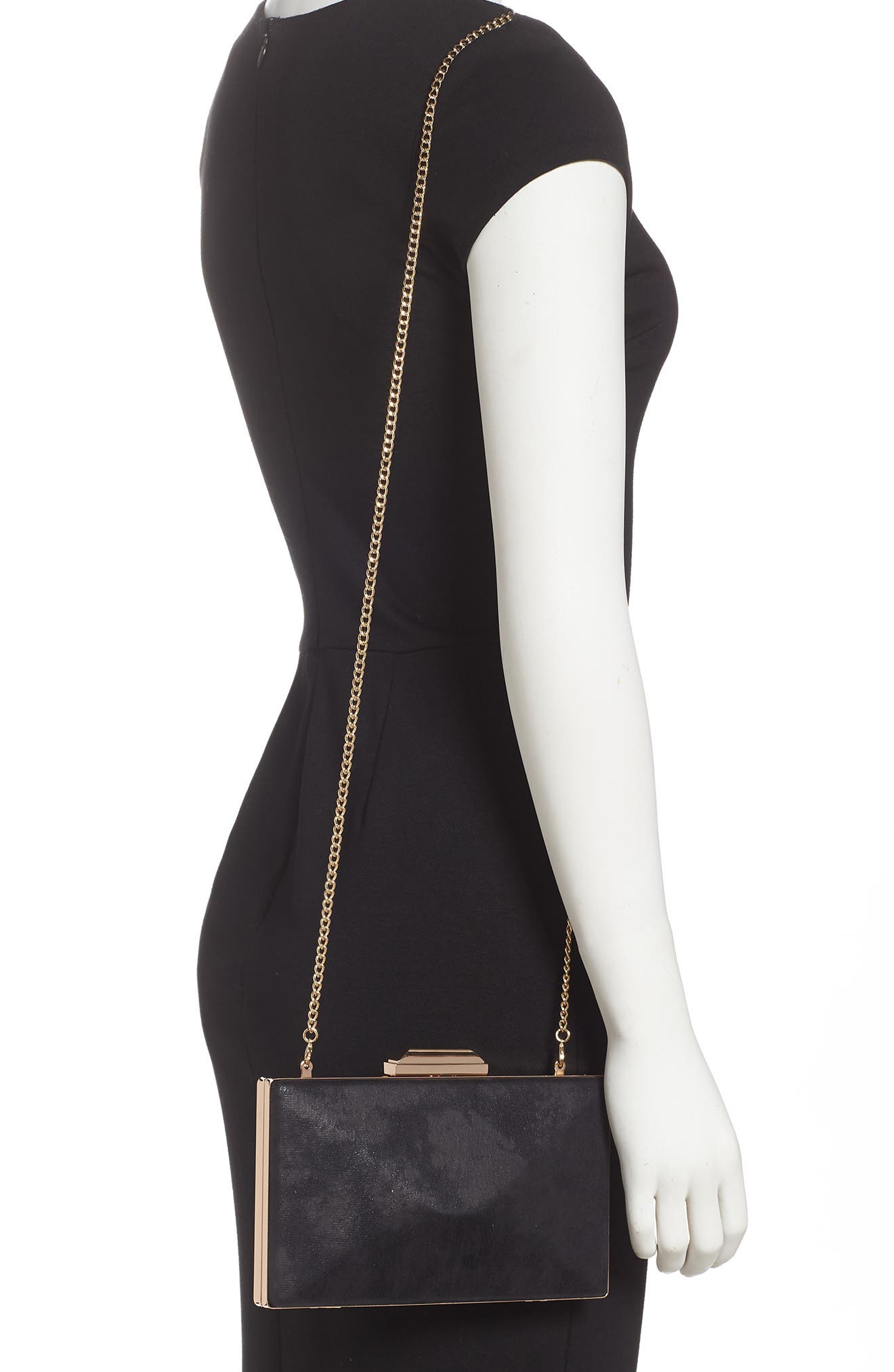 Nordstrom Geometric Faux Leather Minaudière, Alternate, color, 