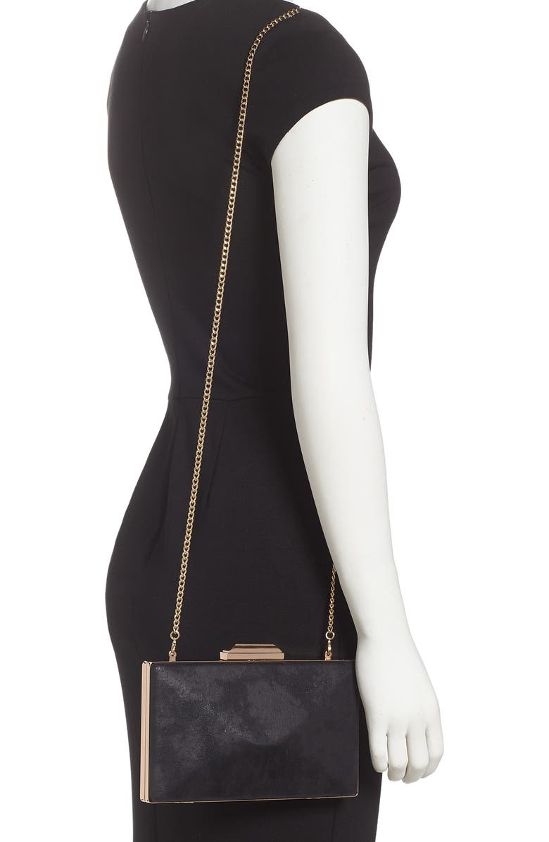 Nordstrom Geometric Faux Leather Minaudière, Alternate, color,