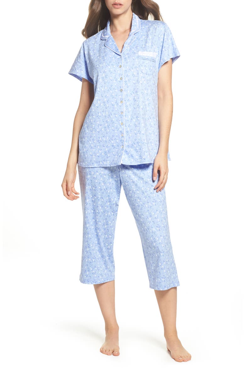 Jersey Pajamas, Main, color, BLUE VINEY FLORAL