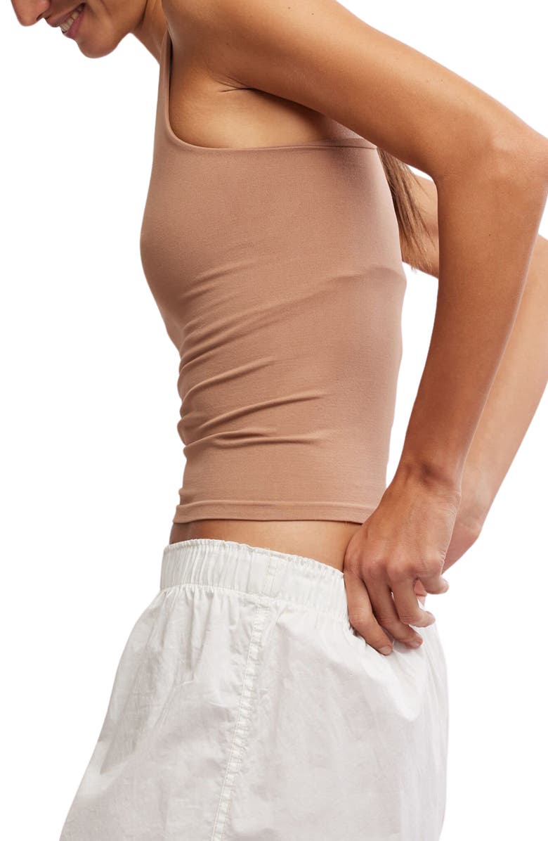 Free People Clean Lines Racerback Tank, Alternate, color, Chocolate Malt
