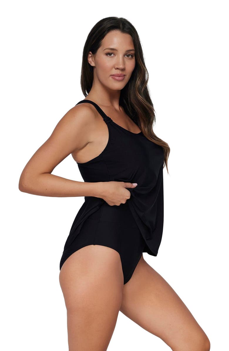 Sunsets Escape Jenna Tankini Swimsuit Top, Alternate, color, Black