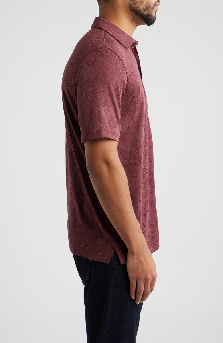 Johnston & Murphy Evans Paisley Jacquard Polo, Alternate, color, Burgundy Paisley