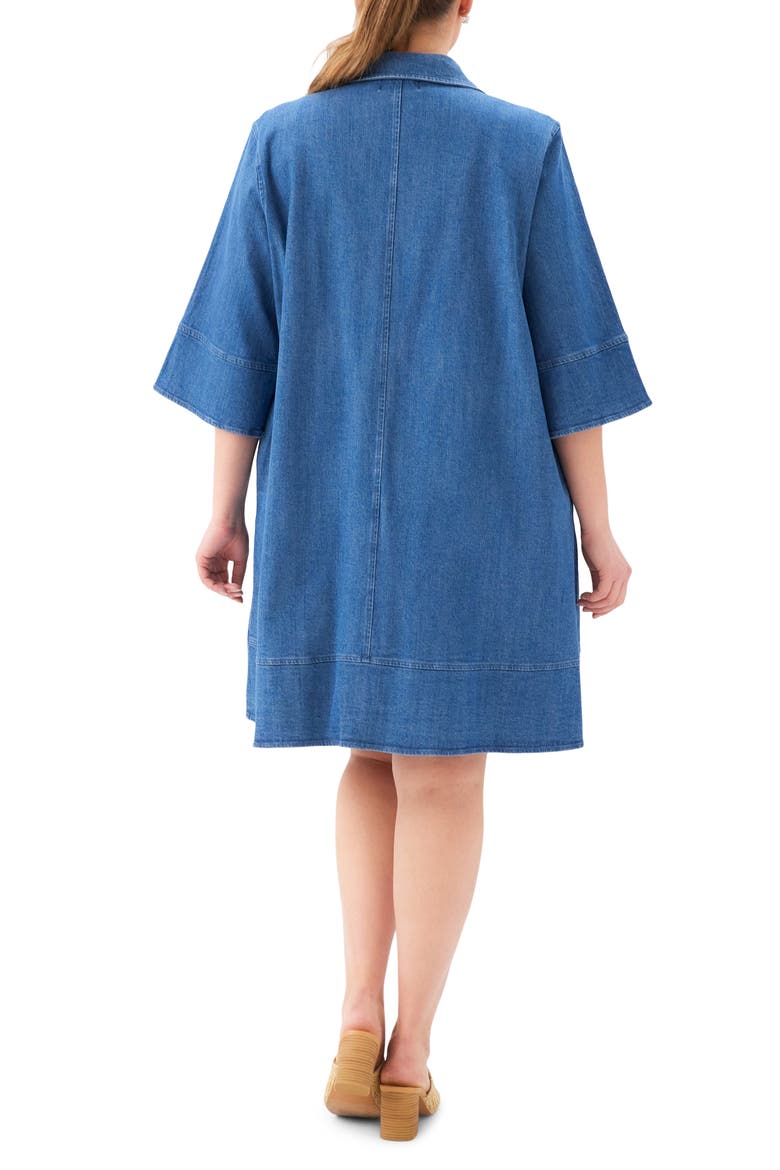 Flare Sleeve Denim Shirtdress, Alternate, color, CHAMBRAY