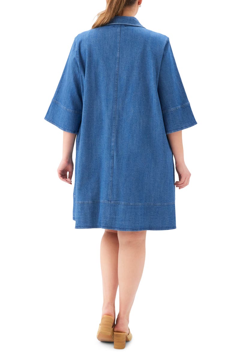 Karen Kane Flare Sleeve Denim Shirtdress, Alternate, color, Chambray