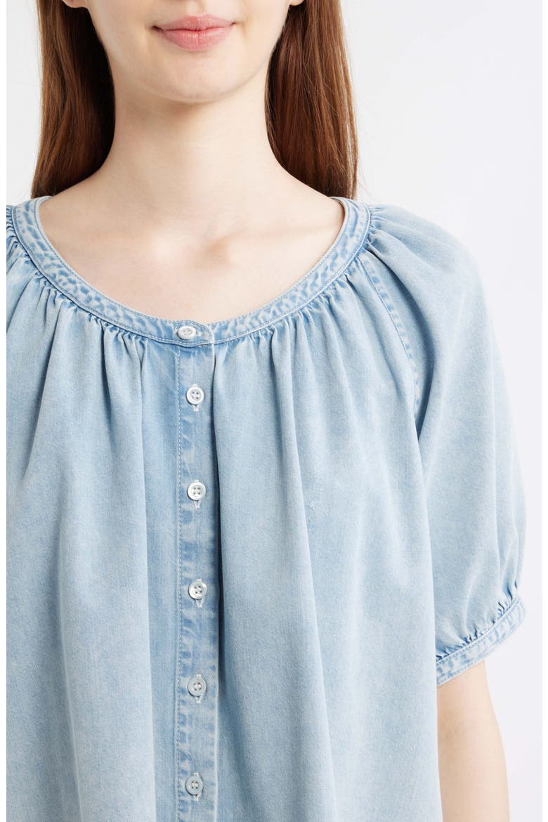 The Resort Denim Peasant Top, Alternate, color, HAVEN
