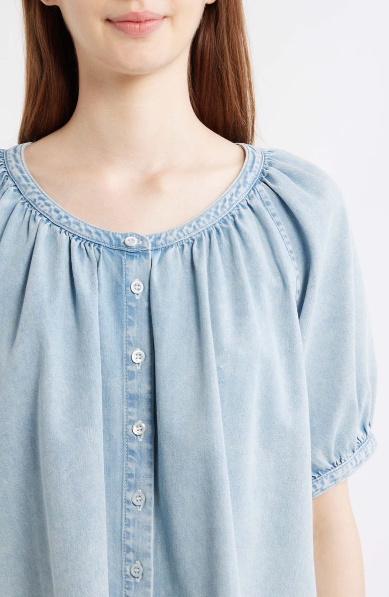 FRAME The Resort Denim Peasant Top, Alternate, color, Haven