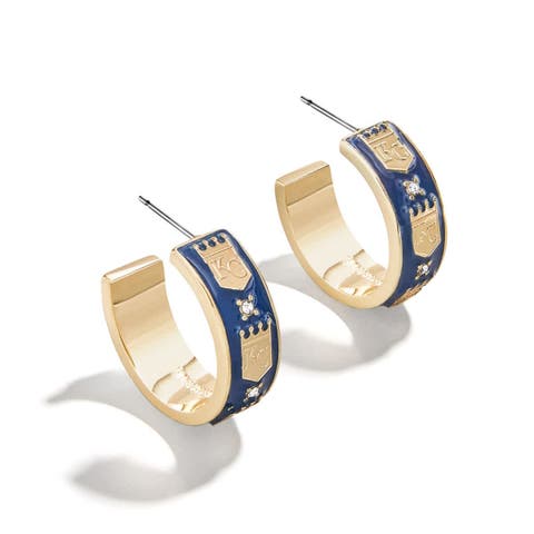 x BaubleBar Kansas City Royals Enamel Hoop Earrings