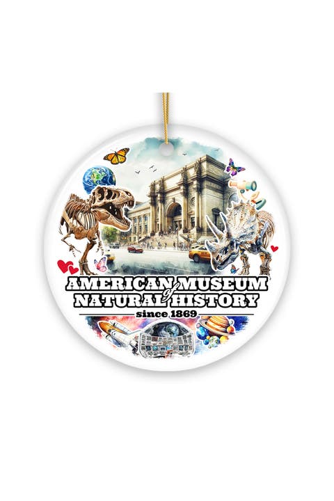 Natural History Museum Dinosaur Watercolor Ornament