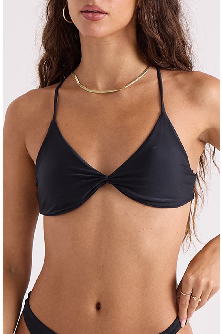 Simply Seamless Twist Front Bikini Top, Main, color, BLACK