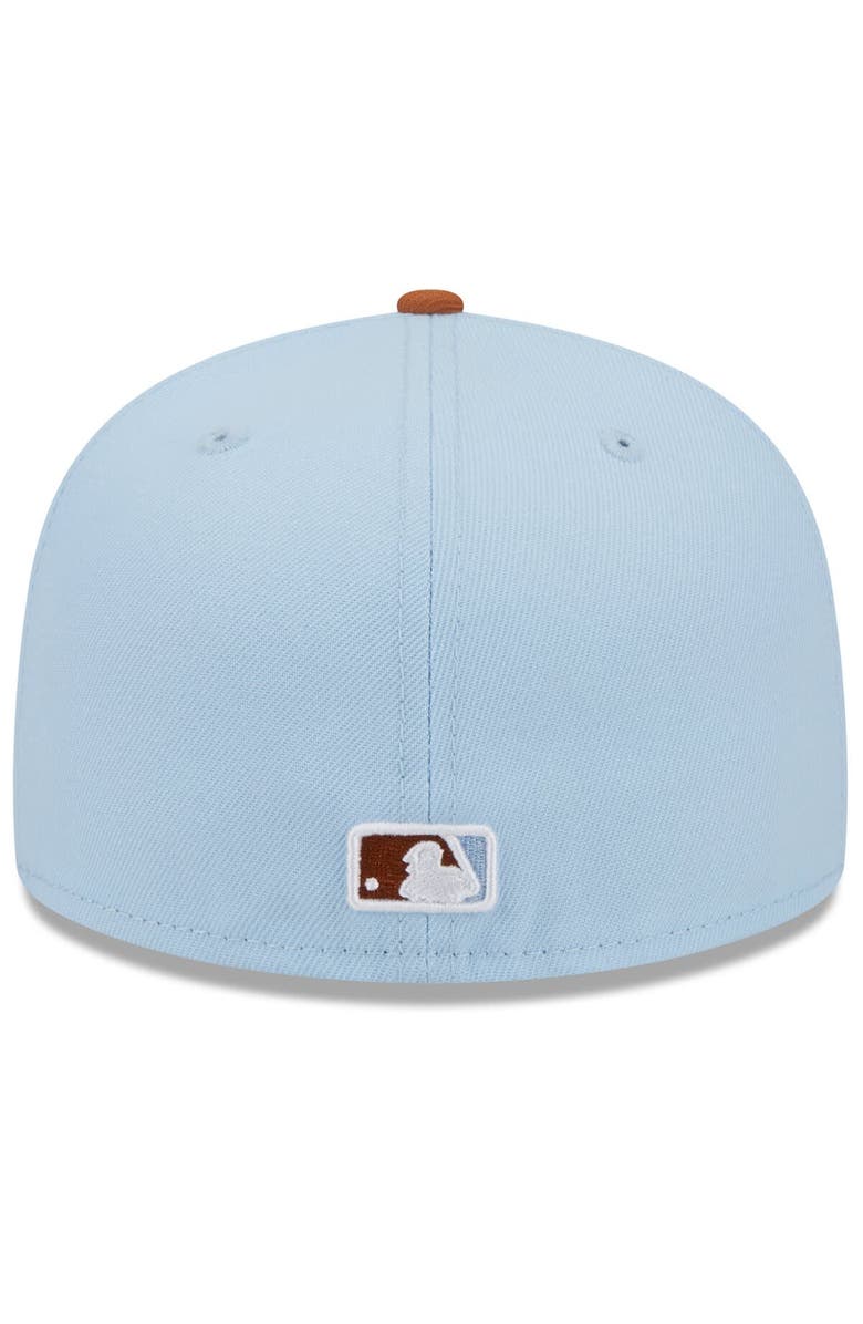 New Era Men's New Era Light Blue/Brown New York Mets Spring Color Basic Two-Tone 59FIFTY Fitted Hat, Alternate, color, 