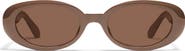 QUAY Felt Cute 52mm Gradient Small Oval Sunglasses