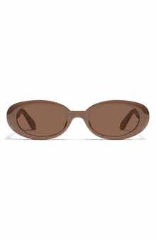 QUAY Felt Cute 52mm Gradient Small Oval Sunglasses